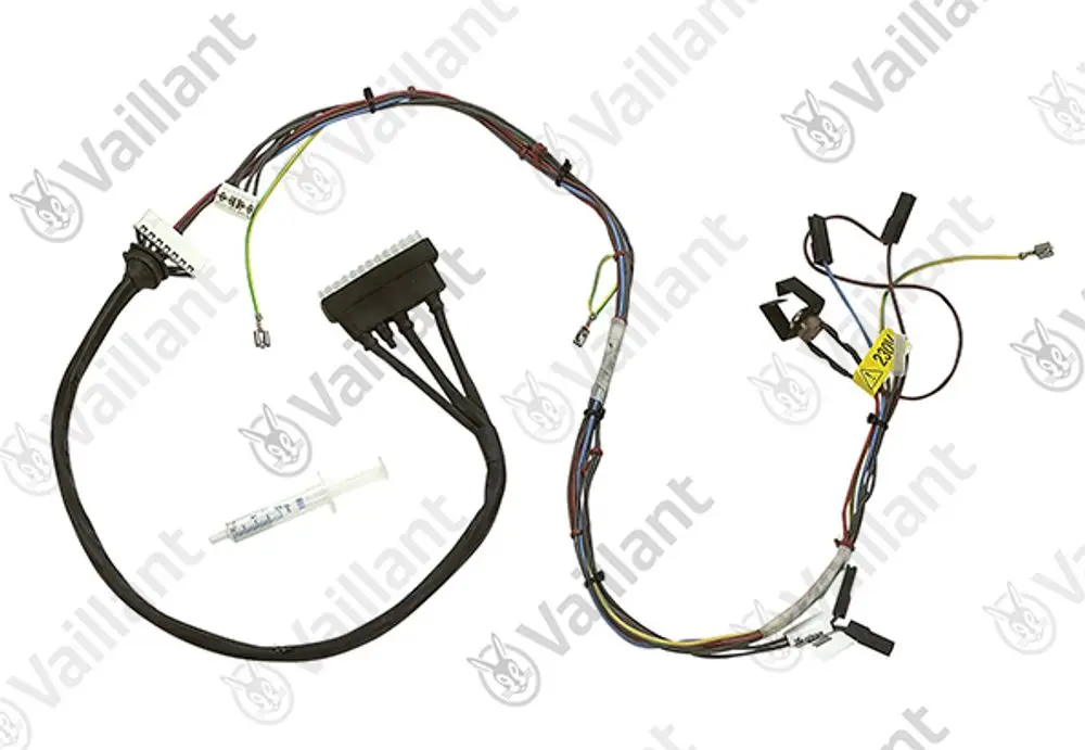 Vaillant Temperaturbegrenzer mit Kabel, bestehend aus mehreren Anschlusskabeln und Steckverbindern, für Heizungsanwendungen mit Kennzeichnung.